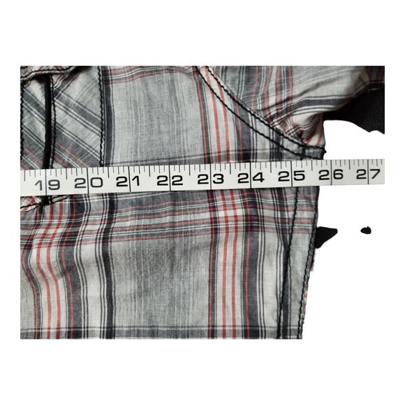 Buckle BLACK Brand Button Up Pearl Snaps Plaid Shirt Top Athletic Fit Sz XXL - Picture 12 of 12